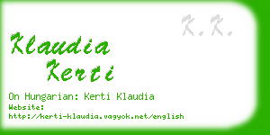 klaudia kerti business card